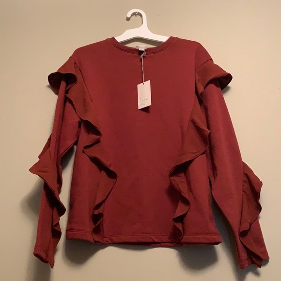 A New Day Long Sleeve Top, color Burnt Umber, Size Small - Picture 3 of 5